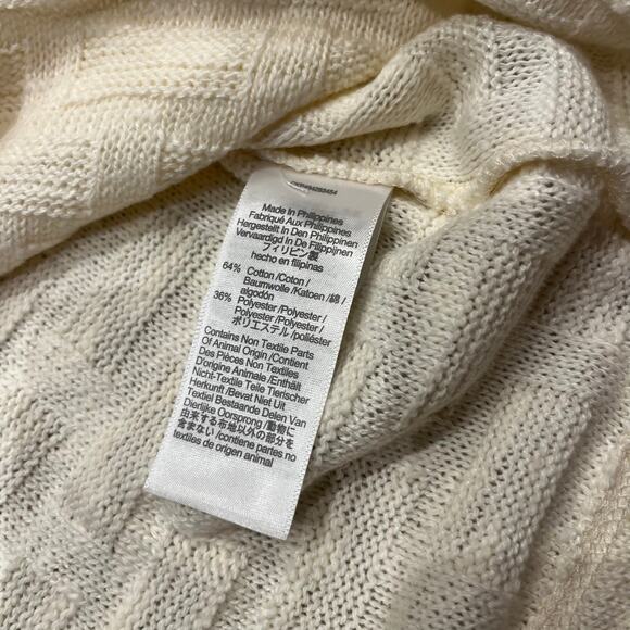 NWT Madewell Basket Weave Stitch Long Sleeve Sweater Tee Sz L Cream Preppy - Picture 6 of 7